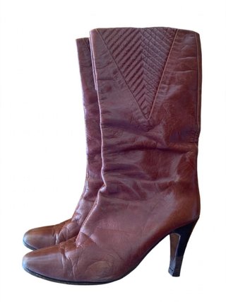 Botas Vintage de Piel Marrón marca Patricia