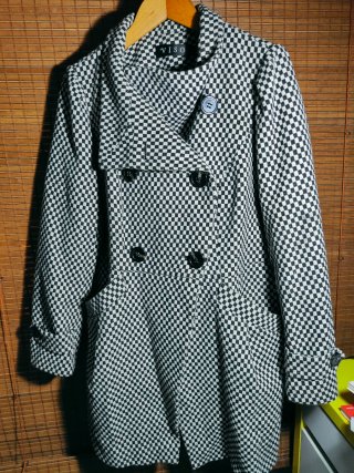 Chaqueta Larga Viso Estampado Cuadros