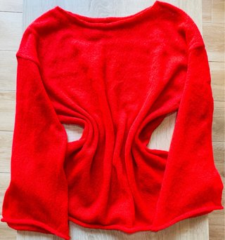 Jersey fino de punto calado rojo