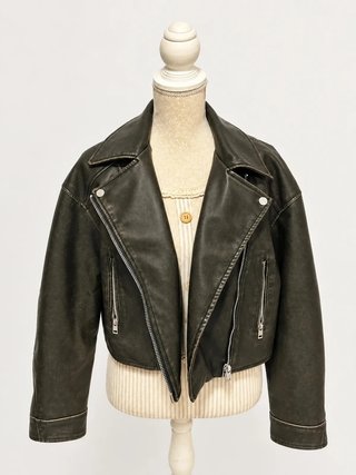 Cazadora biker marrón oscuro/bronce – Cache...