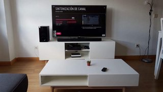Conjunto Mueble TV y Mesa de Centro Blanco