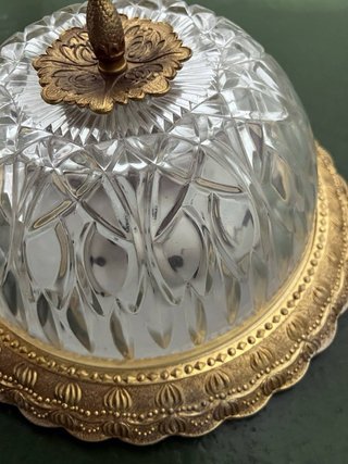 Plafón Vintage de Cristal Tallado y Metal