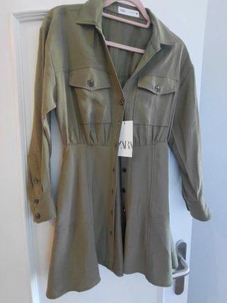Vestido Zara Verde Militar
