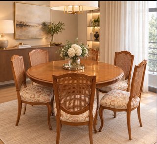 EXCEPCIONAL MESA EXTENSIBLE. Y 6 SILLAS DE COMEDOR