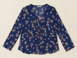 Camisa Estampada Azul Talla M