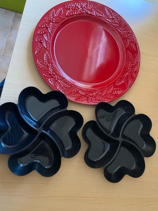 Lote 3 Platos Navideños de Plástico