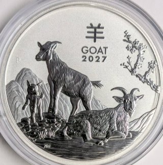 Moneda Plata 5 Oz Año de la Cabra 2027