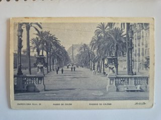 Postal Antigua Barcelona Paseo de Colón 1927
