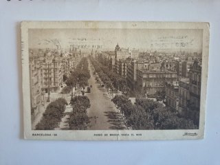 Postal Antigua Barcelona Paseo de Gracia
