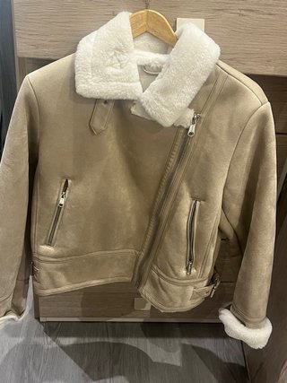 Chaqueta estilo aviador beige