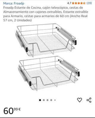 Cesta Extraíbles para Armario 60cm