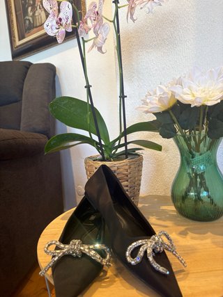 Bailarinas Zara Negras con Lazo de Strass