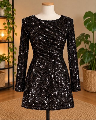 Vestido de fiesta Stradivarius negro