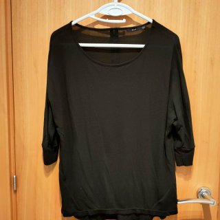 Jersey fino negro manga 3/4
