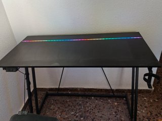 Escritorio Gaming ODK con LED, 100x50cm