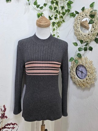 Jersey Bershka Gris Punto Trenzado Talla M