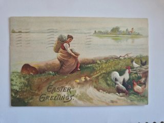 Postal Antigua Easter Greetings 1908
