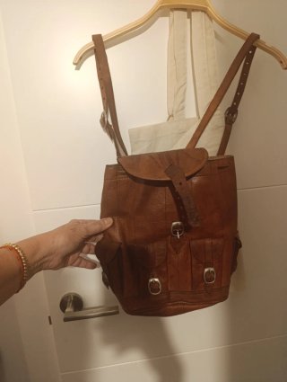 Mochila de Piel Marrón