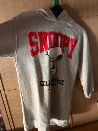 Vestido Sudadera Snoopy Gris