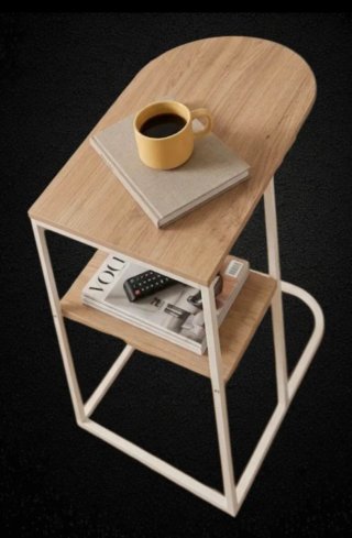 Mesa Auxiliar en C de Madera y Metal NUEVA