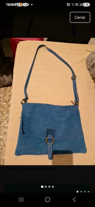 Bolso Bandolera de Piel Azul