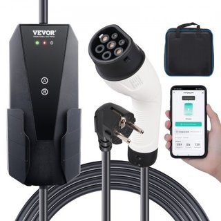 Portátil EV Charger Type 2, 16A 3.7 kW, eléctrico