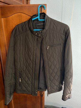 Chaqueta Zara verde rombos Talla L