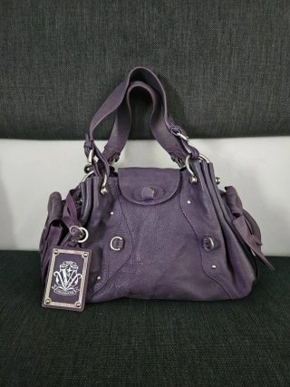 Borsa Visionnaire in pelle viola