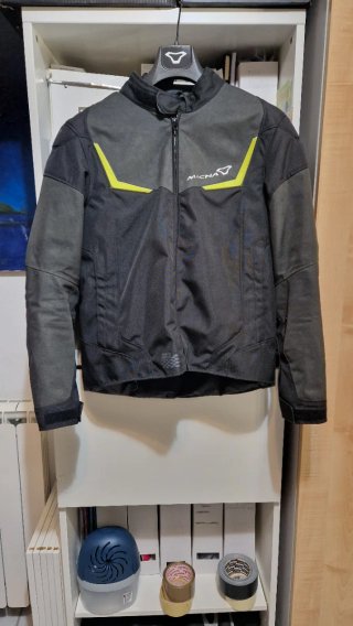 Giacca moto Macna nera e grigia