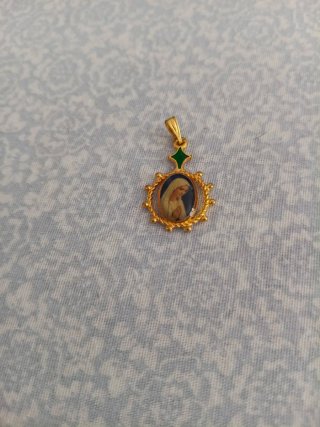 Colgante de Bisutería Vintage con Virgen