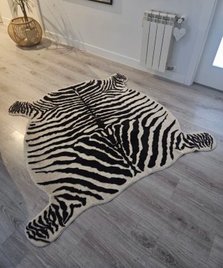 Tappeto con Stampa Zebra in Materiale Sintetico