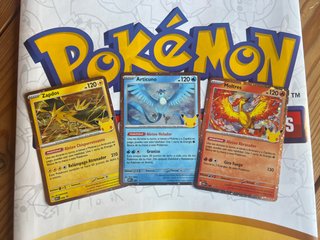 Lote 3 Cartas Pokémon: Zapdos, Articuno, Moltres