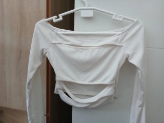 Top Blanco Manga Larga Talla M