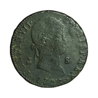 FERNANDO VII 8 MARAVEDIES 1823 SEGOVIA (E1565)