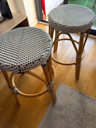 Set de 2 Taburetes de Rattan