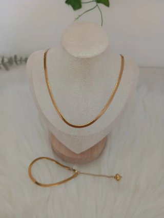 Pulsera y Collar de eslabones dorado
