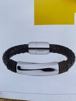 Pulsera para hombre cuero Zippo