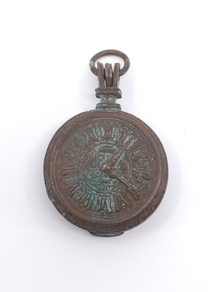 Ciondolo Portafoto Metallo Finto Orologio Vintage