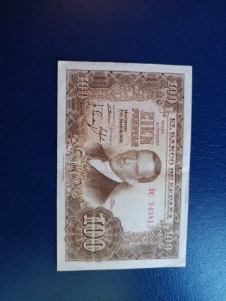 Billete de 100 Pesetas - 7 de Abril de 1953