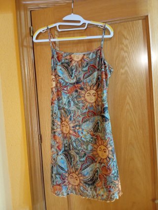 Vestido Estampado de Soles Talla L