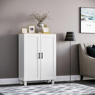Mueble Auxiliar 2 Puertas Estante Ajustable Blanco