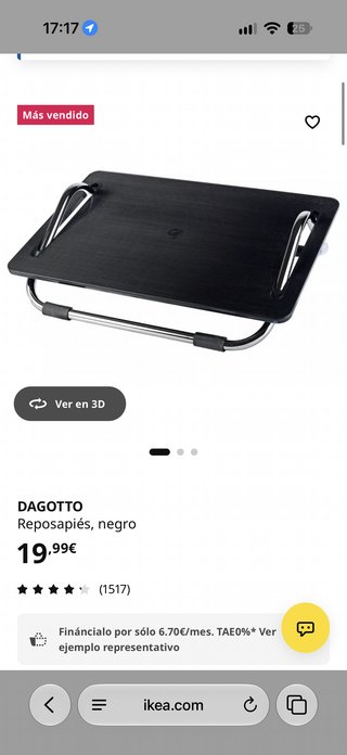 Reposapiés IKEA Dagotto Negro