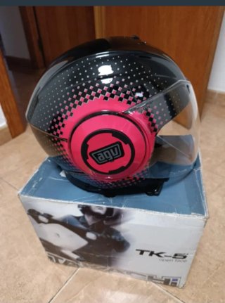 Casco Jet AGV Orbyt Negro y Rosa