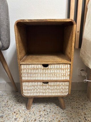 Pack 2 Mesitas de Noche de Madera de Mango