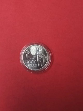 2000 PESETAS PLATA 1999 XACOBEO. NUEVA.ENCAPSULADA