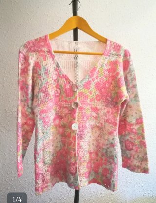Chaqueta de punto con estampado floral