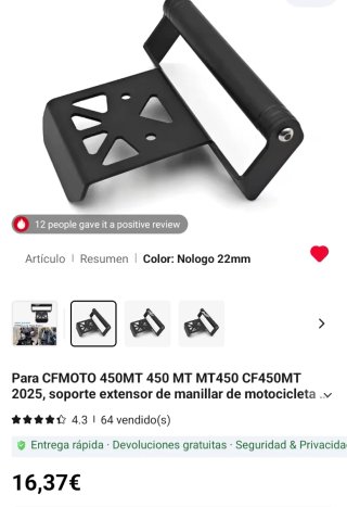 Soporte GPS/Cámara CFMOTO 450MT