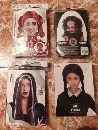 Set de 4 Pelucas para Halloween
