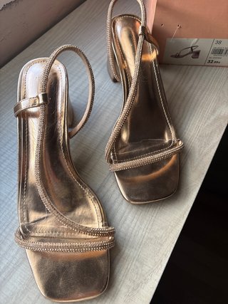 Sandalias de Fiesta Doradas Talla 38