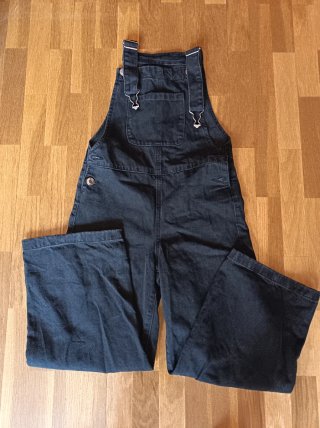 Peto vaquero negro de niña talla 146 cm